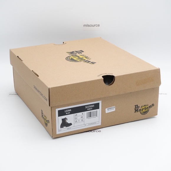 NEW Dr. Martens Leona Platform Boots 32215001 Black Nubuck - Picture 9 of 9